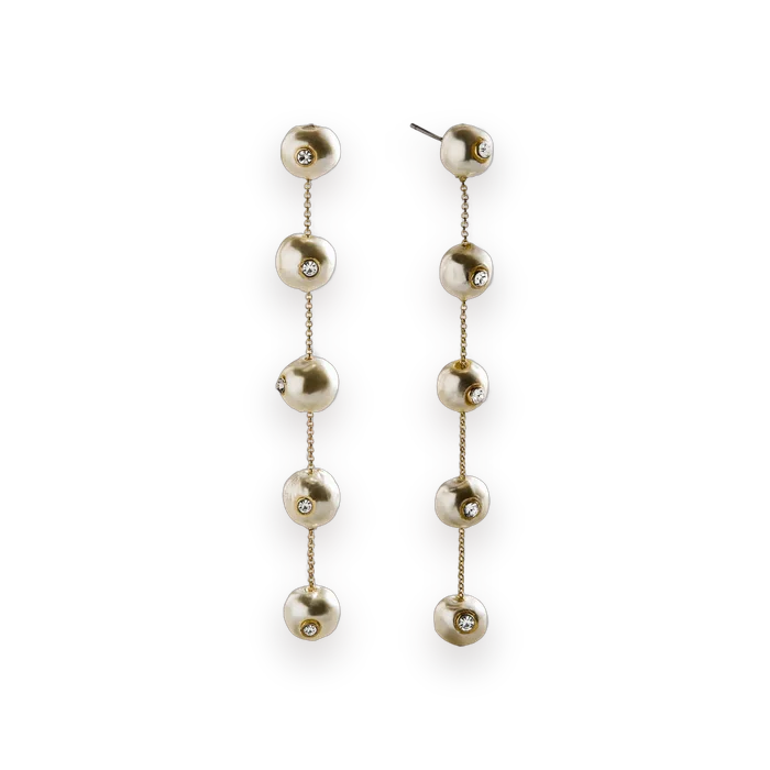BaubleBar Blair Pearl & Crystal Earrings - Gold/Pearl
